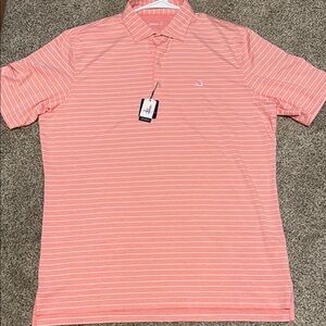 Johnnie-O Men's Pink Striped Polo Shirt